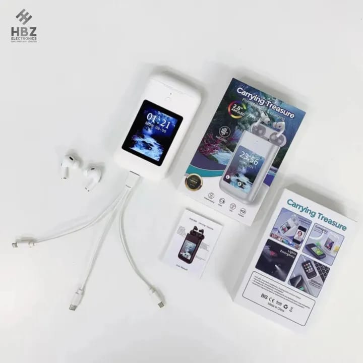2-in-1 Earbuds & Power Bank – 8000mAh Fast Charging Case | ENC/ANC Wireless TWS Earbuds