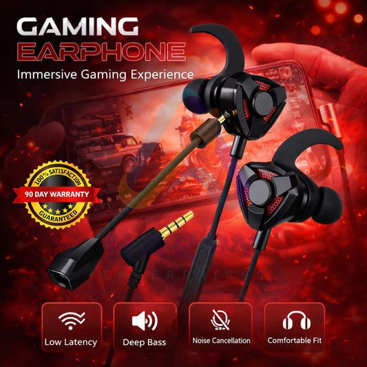 Gaming Handsfree – Wired Gaming Earphones with Mic | Bass Stereo In-Ear Earbuds