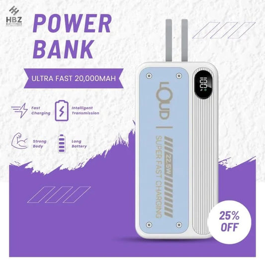 Power Bank 20000mAh 22.5W Fast Charging | Dual Port Portable Power Bank for iPhone & Android | High Capacity Mobile & Tablet Charger