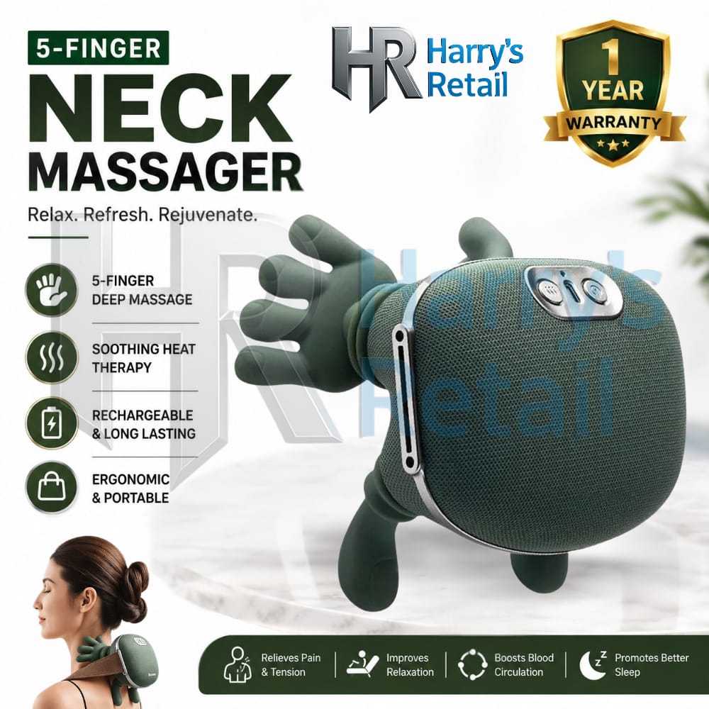 Massager Machine – Hand Kneading Massager with Heat | Rechargeable Neck & Shoulder Massager | 3D Bionic Hand Massage