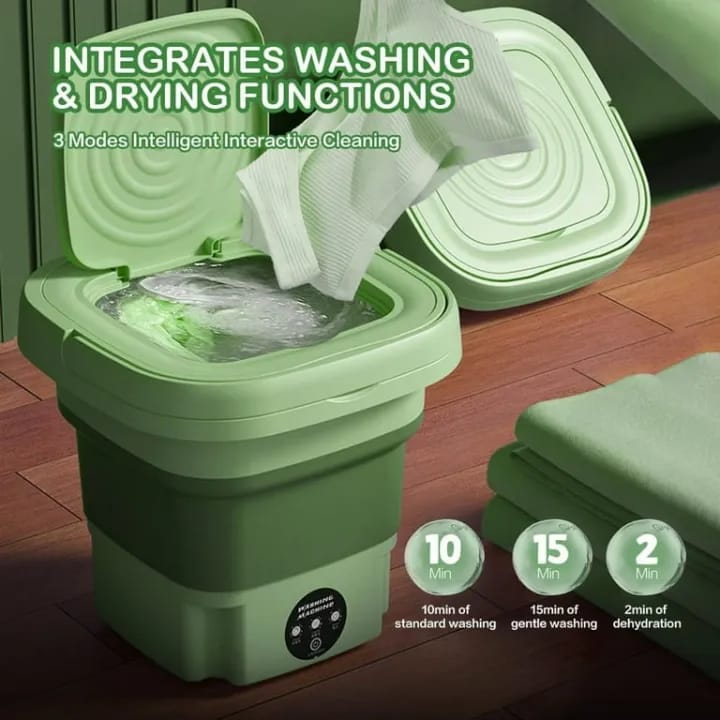 Mini Portable Washing Machine – 6L Foldable Compact Washer with Dryer