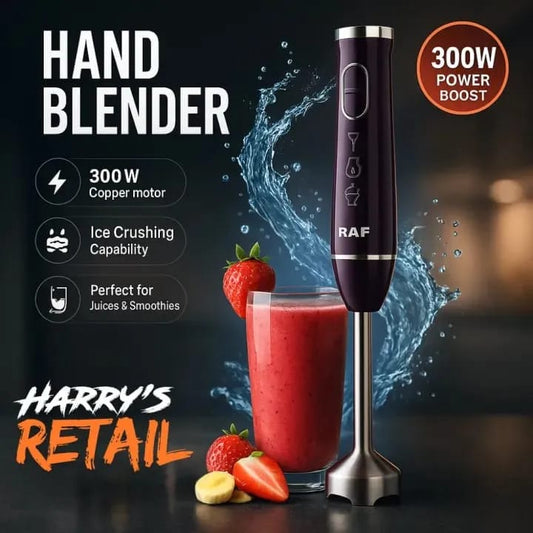 Hand Blender Machine R-294 – 300W Electric Stick Blender | 2 Speed Immersion Blender with 4 Stainless Steel Blades