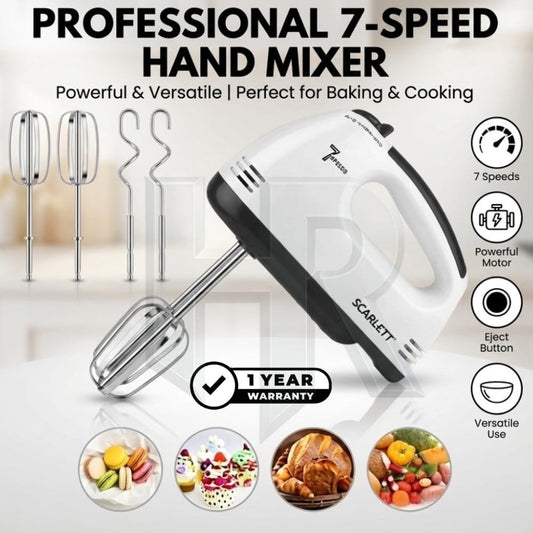 Electric Hand Mixer – 5 Speed 180W Egg Beater | Handheld Whisk Blender | Cake & Baking Mixer for Kitchen
