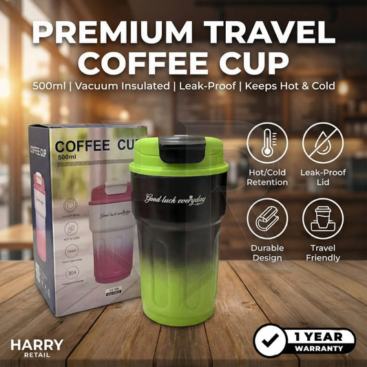 Coffee Tumbler – 500ml Smart Temperature Display Mug | Insulated Travel Coffee Cup with LED Heat Indicator