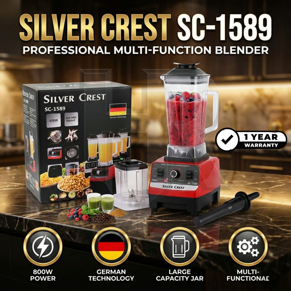 Silver Crest 2-in-1 Juicer Blender & Grinder – Heavy Duty Juicer Machine | High Speed Blender with Unbreakable Jar