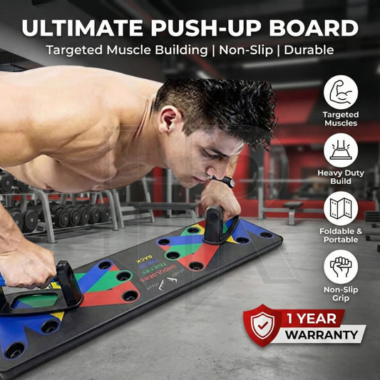 Multi-Functional Push Up Board Set with Pull Up Bar & Hand Gripper