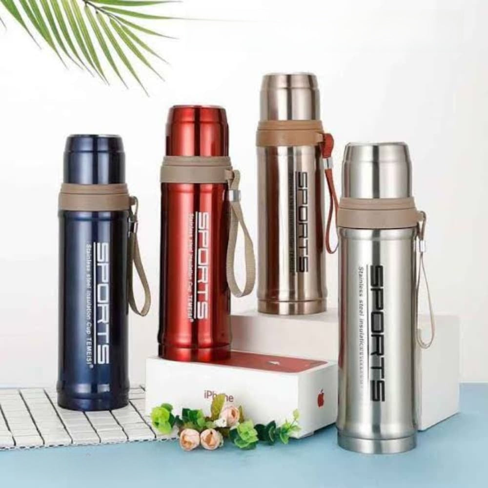 Stainless Steel Water Bottle – 750ml Double Wall Vacuum Insulated Thermos Flask | Leakproof Hot & Cold Bottle