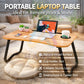 Wooden Laptop Table – Portable Foldable Bed Table for Laptop, Study & Gaming | Multi-Purpose Desk with Tablet & Cup Holder