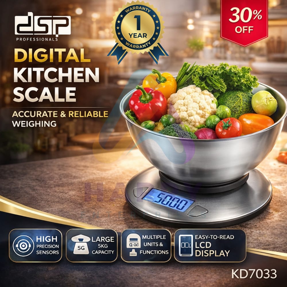 Digital Kitchen Scale – Weight Machine with 2000ml Tray | Accurate Food Weighing Scale