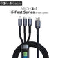 100w Fast Charging Cable - 3 In 1 Fast Charging Cable With Type C Cable - Micro Usb Connectors - Iphone Cable - Data Cable - Multi Charger Cable For Universal Devices - Nylon Braided - 3 In 1 Interface Charger.