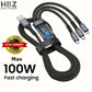 100w Fast Charging Cable - 3 In 1 Fast Charging Cable With Type C Cable - Micro Usb Connectors - Iphone Cable - Data Cable - Multi Charger Cable For Universal Devices - Nylon Braided - 3 In 1 Interface Charger.