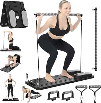 Pilates Board with Resistance Bands – Foldable Full Body Workout Board | Home Gym Fitness Equipment