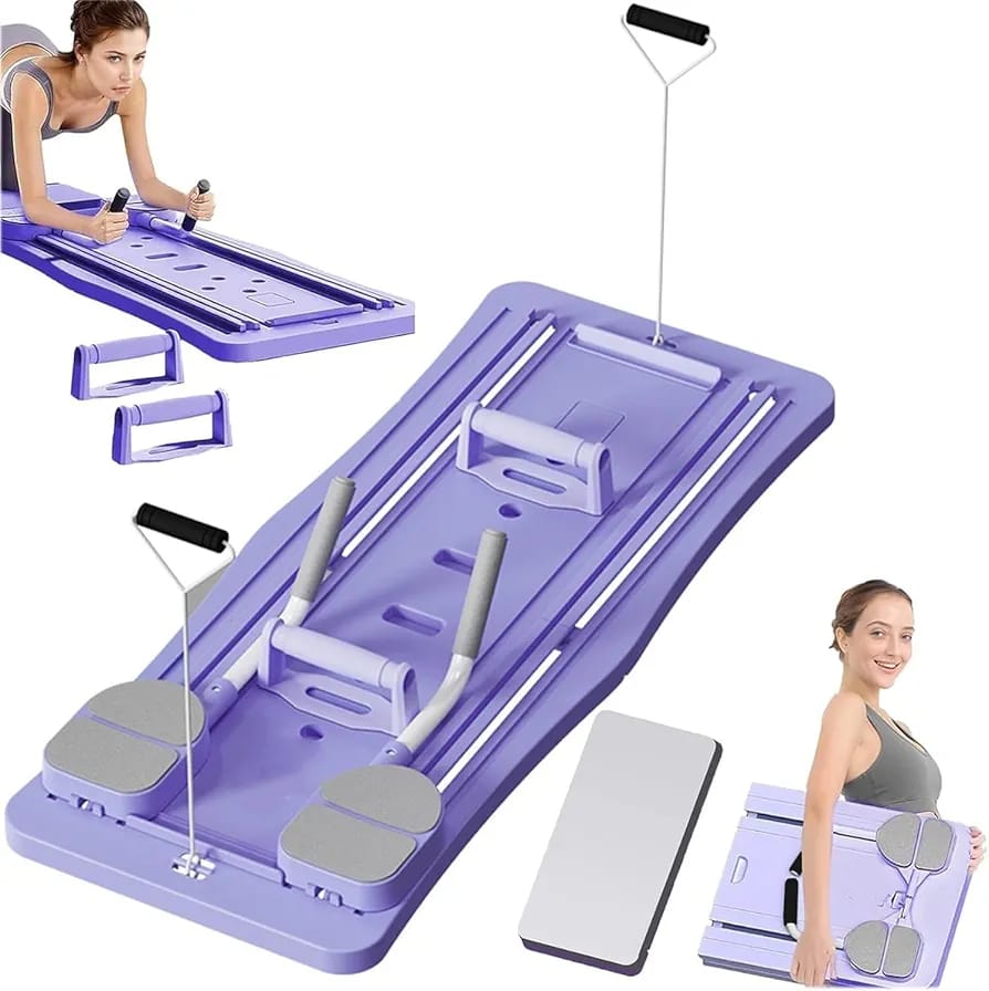 Pilates Board with Resistance Bands – Foldable Full Body Workout Board | Home Gym Fitness Equipment