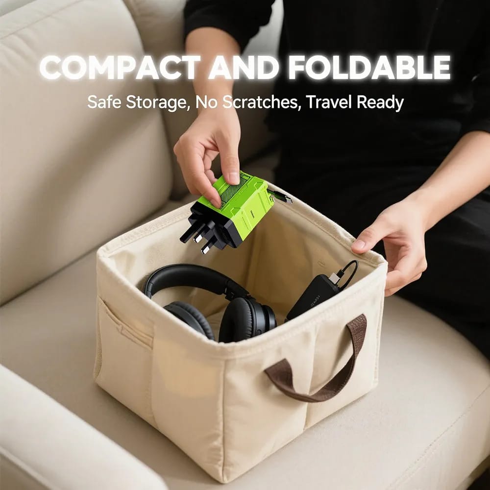 2-in-1 120W Fast Charger – Retractable Fast Charging Adapter | Foldable Wall Charger with Scalable Retractable Cable