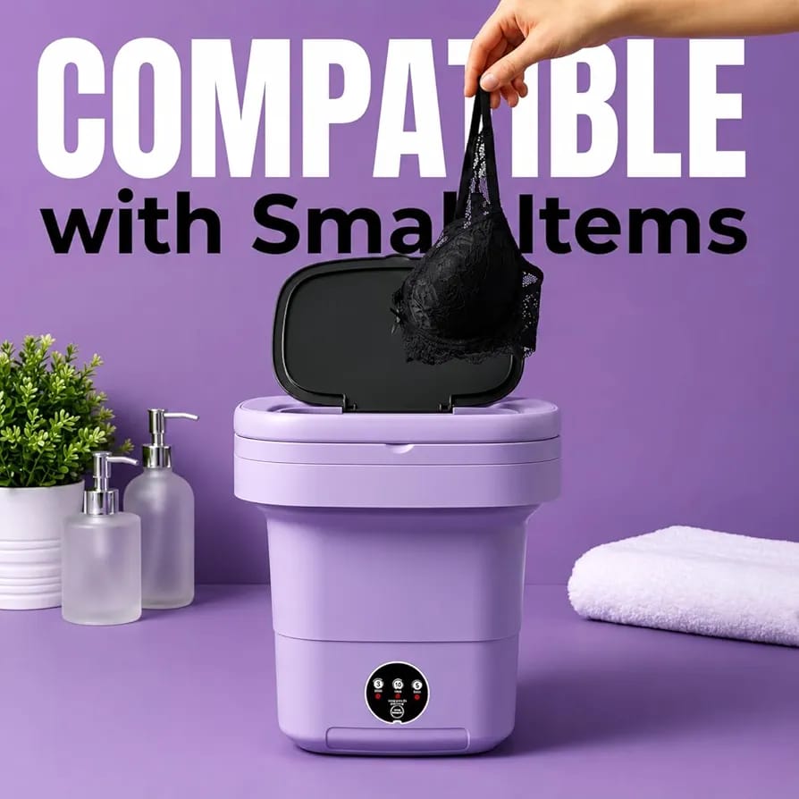 Portable Folding Mini Washing Machine – 11L Electric Foldable Washing Machine | Compact Laundry Washer for Baby Clothes, Underwear & Delicates