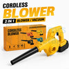 Cordless 2-in-1 Blower & Vacuum – Rechargeable Portable Air Blower | Powerful Dust Cleaner & Vacuum Machine | Handheld Cordless Blower for Car, Computer, Home, Garden & Workshop Cleaning