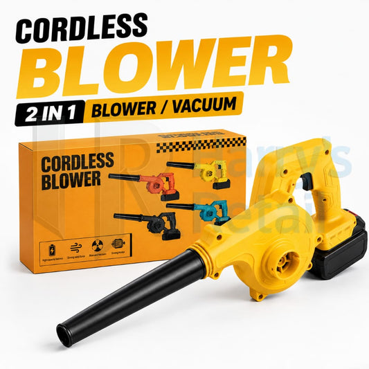 Cordless 2-in-1 Blower & Vacuum – Rechargeable Portable Air Blower | Powerful Dust Cleaner & Vacuum Machine | Handheld Cordless Blower for Car, Computer, Home, Garden & Workshop Cleaning