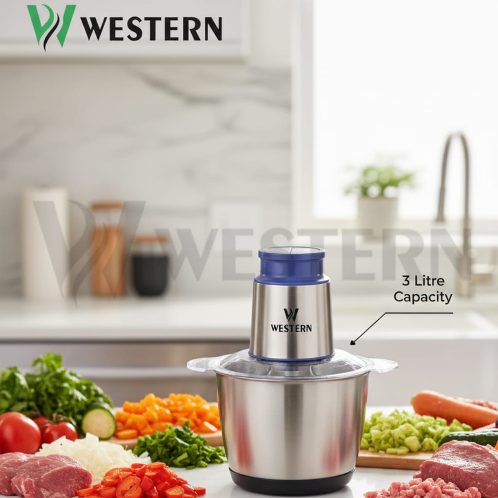 Western Vertical Chopper W-710 – 3L Electric Food Chopper Stainless Steel Bowl | 2-Year Warranty