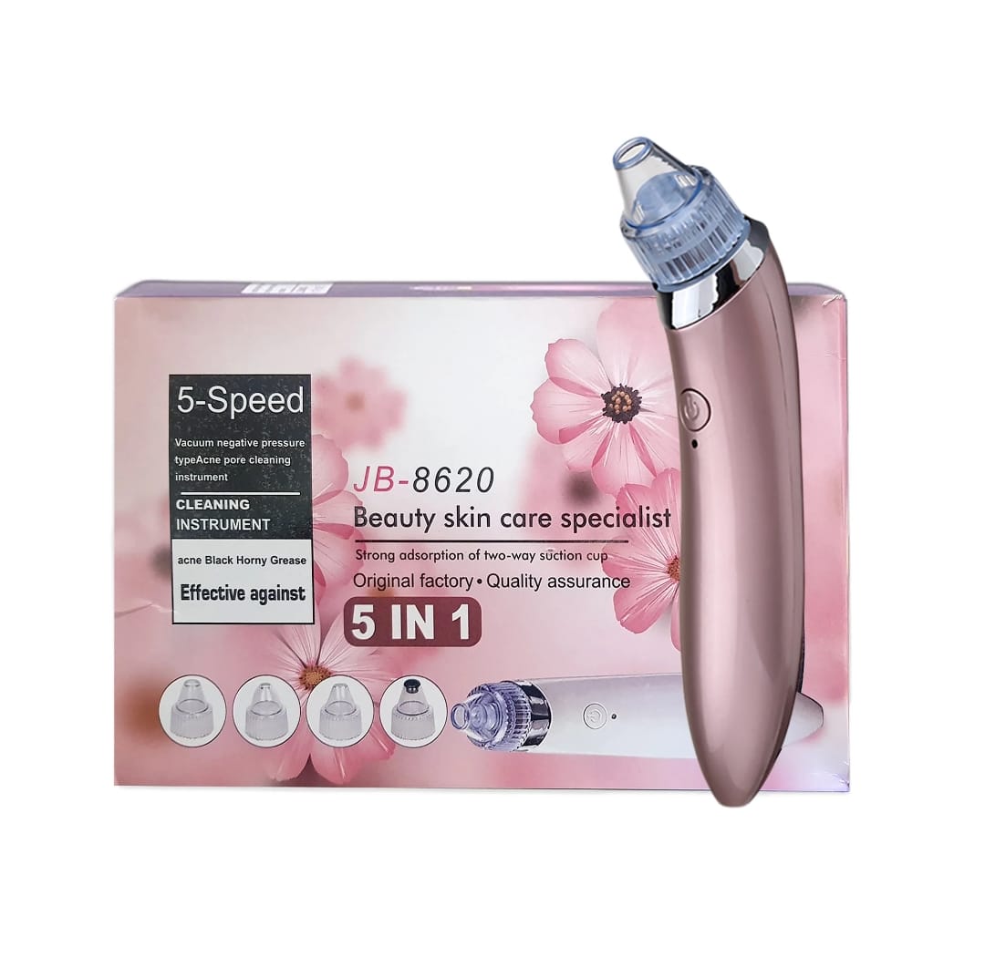 JB-8620 5in1 Pore Cleaner Vacuum – 5 Speed Blackhead & Acne Remover | Deep Facial Cleansing Machine