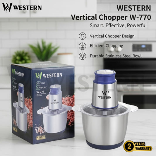 Western Vertical Chopper W-710 – 3L Electric Food Chopper Stainless Steel Bowl | 2-Year Warranty