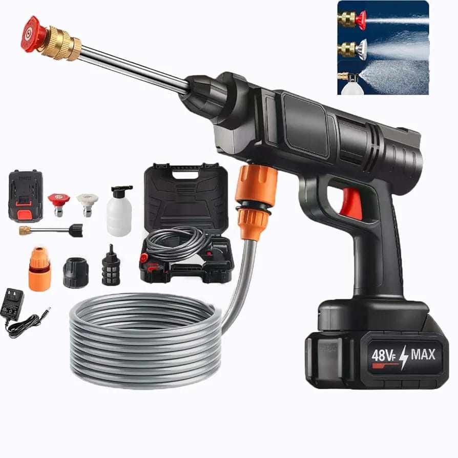 48Vf Pressure Washer Gun – Rechargeable Portable Car Washer