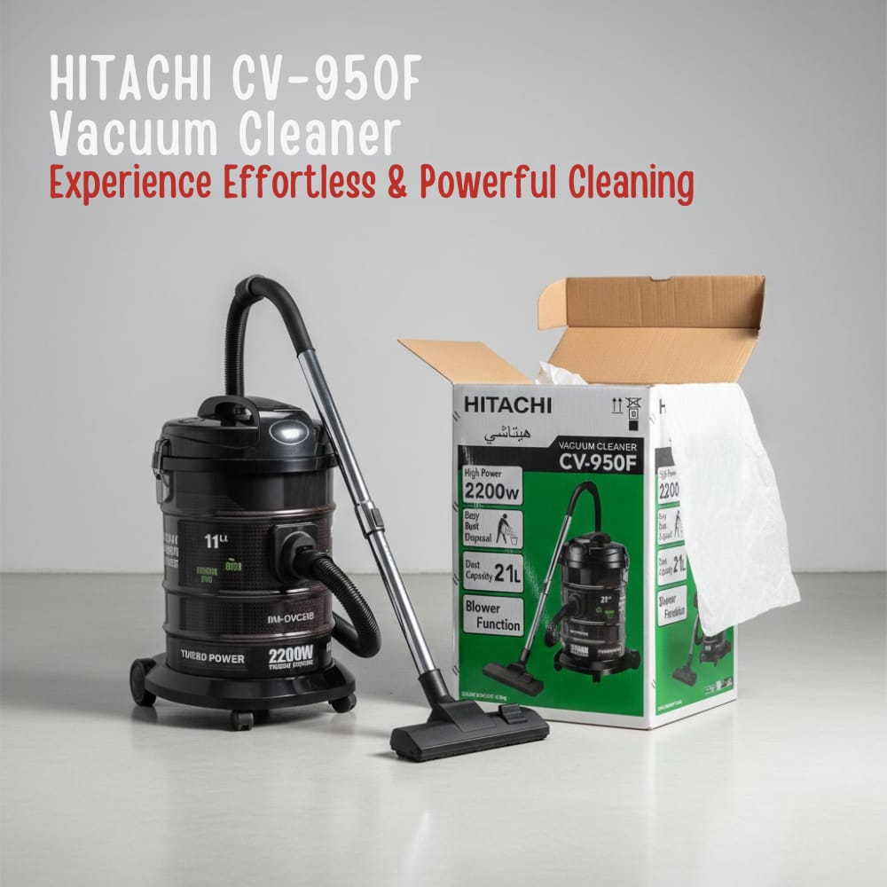 Hitachi Vacuum Cleaner 21L – 2200W High Power Drum Vacuum | Turbo Power with Blower Function | Large Capacity Heavy Duty Cleaner for Home & Office Use