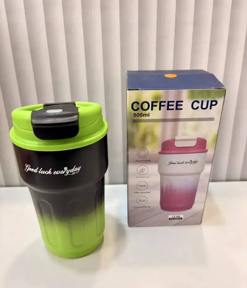 Coffee Tumbler – 500ml Smart Temperature Display Mug | Insulated Travel Coffee Cup with LED Heat Indicator