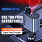 4-in-1 Retractable Car Charger – Fast Charging Car Adapter | Built-in Type-C & iPhone Cables