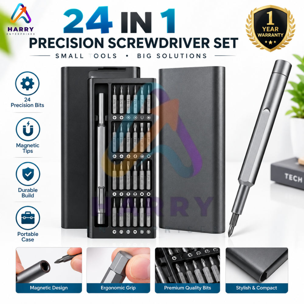 24-in-1 Precision Screwdriver Set – Magnetic Screwdriver Bits with Portable Case | Precision Repair Tool Kit for Electronics, Mobile Phones, Computers, Watches & DIY | Durable Build