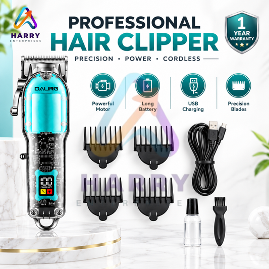 Professional Hair Clipper for Men – Electric Hair Trimmer with Comb Attachments | Rechargeable Cordless Hair Cutting Machine | Beard & Hair Trimmer