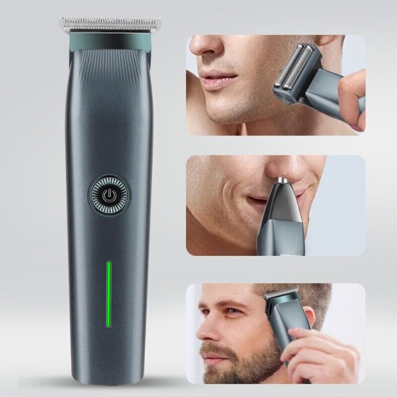 3-in-1 Men’s Grooming Kit – Rechargeable Hair Trimmer, Beard Shaver & Nose Trimmer with 1mm/3mm/5mm Combs
